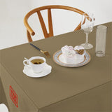 Custom Light Khaki Coral Red Square Table Cloth