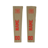 Custom Light Khaki Orange Red Arm Sleeve