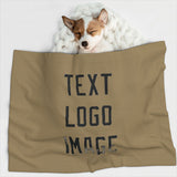 Custom Light Khaki Black Pet Blanket