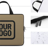 Custom Light Khaki Black Laptop Bag