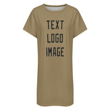 Custom Light Khaki Black Nachthemd
