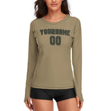 Custom Light Khaki Olive Women's Long-Sleeve Shirt