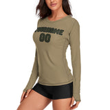 Custom Light Khaki Olive Women's Long-Sleeve Shirt