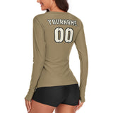 Custom Light Khaki Cream Women's Long-Sleeve Shirt