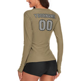 Custom Light Khaki Gray Women's Long-Sleeve Shirt