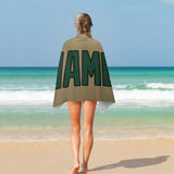 Custom Light Khaki Green Beach Towel