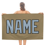Custom Light Khaki Light Blue Beach Towel