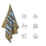 Custom Light Khaki Light Blue Beach Towel