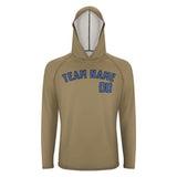 Custom Light Khaki Sky Blue UV-Hoodie