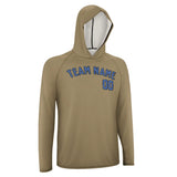 Custom Light Khaki Sky Blue UV-Hoodie
