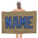 Custom Light Khaki Sky Blue Beach Towel