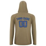 Custom Light Khaki Sky Blue UV-Hoodie