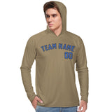 Custom Light Khaki Sky Blue UV-Hoodie