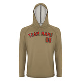 Custom Light Khaki Orange Red UV-Hoodie