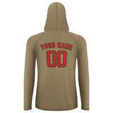 Custom Light Khaki Orange Red UV-Hoodie