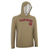 Custom Light Khaki Red UV-Hoodie