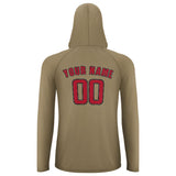 Custom Light Khaki Red UV-Hoodie