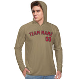Custom Light Khaki Red UV-Hoodie