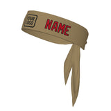 Custom Light Khaki Red Headband