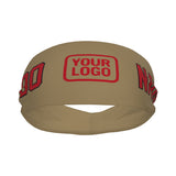 Custom Light Khaki Red Sports headband