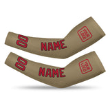 Custom Light Khaki Red Arm Sleeve