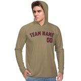 Custom Light Khaki Crimson Red UV-Hoodie