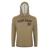 Custom Light Khaki Coral Red UV-Hoodie