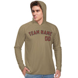 Custom Light Khaki Coral Red UV-Hoodie