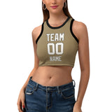 Custom Light Khaki White Sleeveless Tank Top