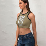 Custom Light Khaki White Sleeveless Tank Top