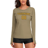 Custom Light Khaki Yellow Women's Long-Sleeve Shirt