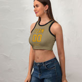 Custom Light Khaki Yellow Sleeveless Tank Top