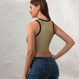 Custom Light Khaki Yellow Sleeveless Tank Top