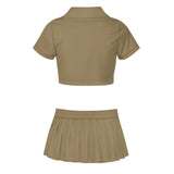 Custom Light Khaki Yellow Cheerleading Uniform Set