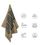 Custom Light Khaki Dark Grey Beach Towel
