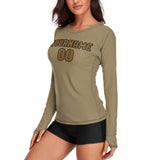 Custom Light Khaki Khaki Women's Long-Sleeve Shirt