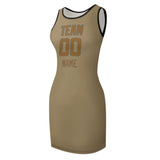 Custom Light Khaki Khaki Sleeveless Vest Dress