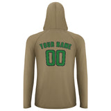 Custom Light Khaki Emerald Green UV-Hoodie