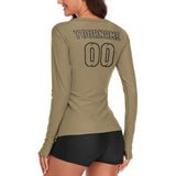 Custom Light Khaki Light Khaki Women's Long-Sleeve Shirt