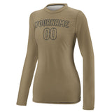 Custom Light Khaki Light Khaki Women's Long-Sleeve Shirt