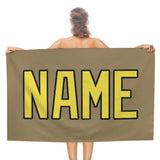 Custom Light Khaki Light Yellow Beach Towel