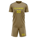 Custom Light Khaki Light Yellow Soccer Jersey