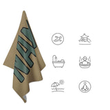 Custom Light Khaki Blue Green Beach Towel