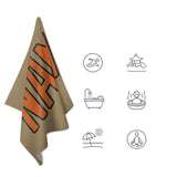 Custom Light Khaki Orange Beach Towel