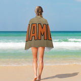 Custom Light Khaki Orange Beach Towel