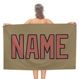 Custom Light Khaki Copper Rose Beach Towel