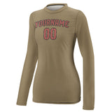 Custom Light Khaki Copper Rose Women's Long-Sleeve Shirt