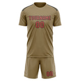 Custom Light Khaki Copper Rose Soccer Jersey