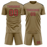 Custom Light Khaki Copper Rose Soccer Jersey