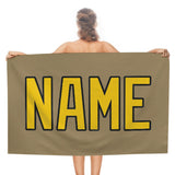 Custom Light Khaki Gold Beach Towel